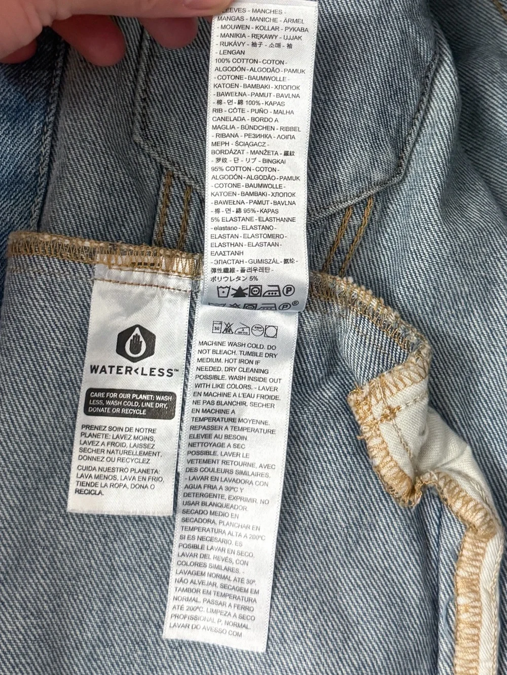 Men’s Levi's Hybrid Hoodie Trucker Denim Gray Sweat Jacket size Small - Picture 8 of 9